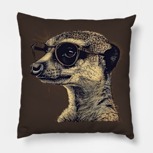 Meerkat Maven: The Spectacled Savvy Tee Pillow