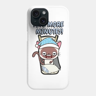 Lazy white cat cant get out of bed Phone Case