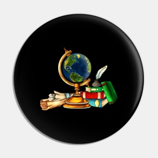 Royalcore - Dark Academia - Vintage Globe Pin