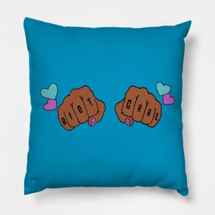 Riot Grrrl Knuckle Tattoos Pillow