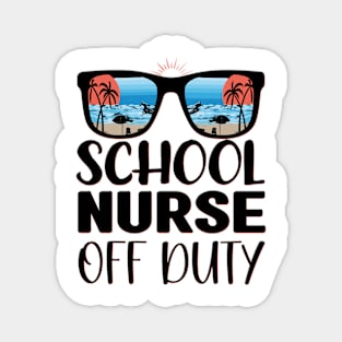 School Nurse Off Duty Sunglasses Beach Summer Magnet