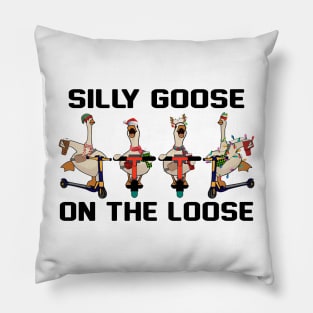 Silly Goose Christmas Pillow