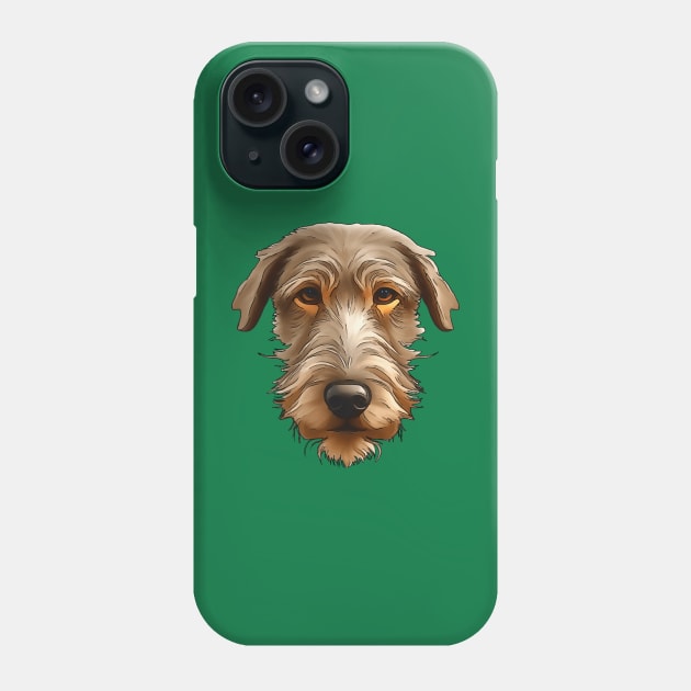 Irish Wolfhound Pet Portrait Black Outline Art Cut Out Phone Case by taiche