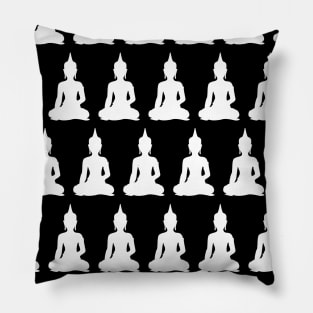 White Buddha Pattern Pillow