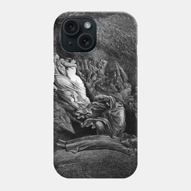 High Resolution Gustave Doré Illustration Dante Faints Phone Case by tiokvadrat