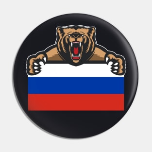 Russia Bear Flag Gift Pin