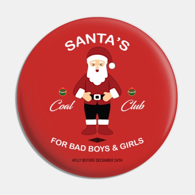 Santa's Coal Club Pin by AdultSh*t