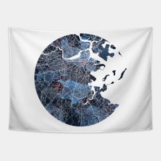 Boston Mass Map Tapestry