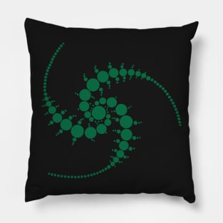 Spiral green crop circle Pillow