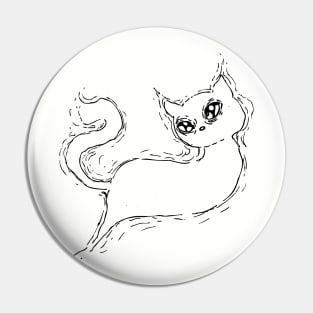 Inktober Ghost Cat Pin