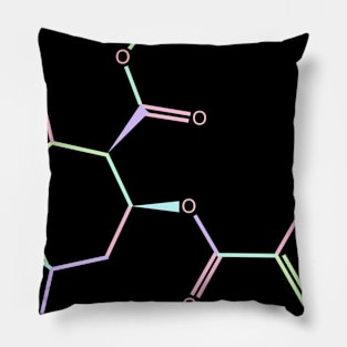 Cocaine Kawaii Pastel Rainbow Molecule Pillow