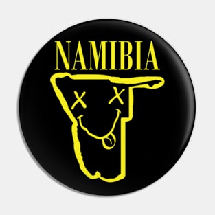 Vibrant Namibia Africa x Eyes Happy Face: Unleash Your 90s Grunge Spirit! Smiling Squiggly Mouth Dazed Smiley Face Pin