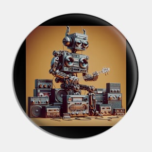 Robot playing guitar Pin