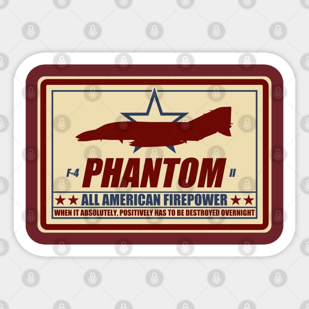 F-4 Phantom II - F4 Phantom Fighter Bomber - Sticker | TeePublic