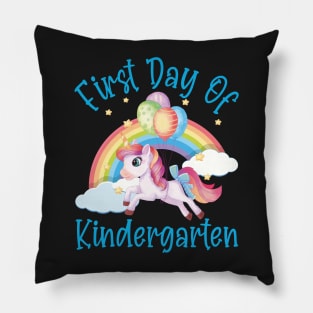 Bonny Unicorn and Rainbow | First Day of Kindergarten Pillow