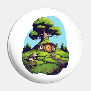 Round Door - Halfling Dwelling - Fantasy Pin