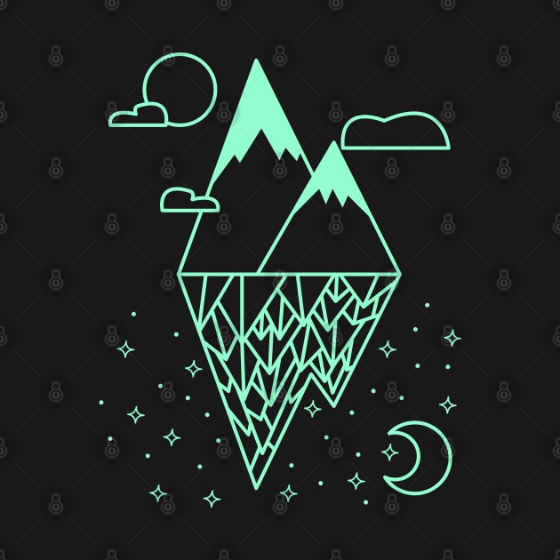 mountains geometric lineart by ArtStopCreative