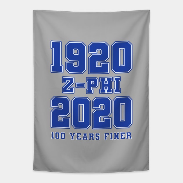 1920 - 2020 100 Years Finer Zeta Blue Gear Tapestry by DrJOriginals
