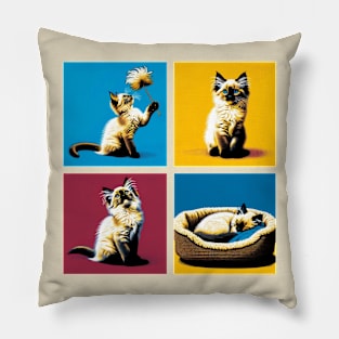 Balinese Pop Art - Cute Kitties Pillow