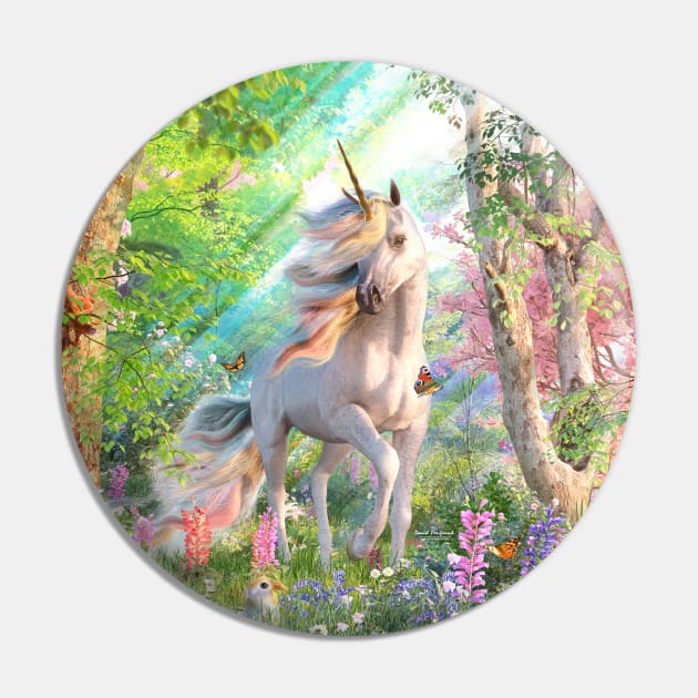 Enchanted Forest Unicorn Pin by David Penfound Artworks