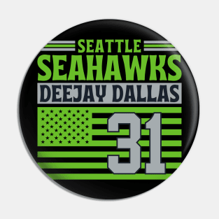 Seattle Seahawks Dallas 31 American Flag Football Pin