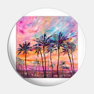 Hawaiian Palm Trees Under a Purple Sky Pin