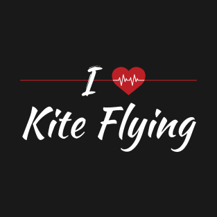 I Love Kite Fliying Cute Red Heart T-Shirt