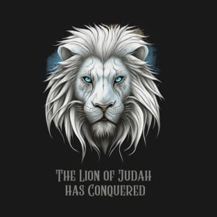 The Lion of Judah has Conquered, Revelation 5:5, Jesus Christ, Bible Verse T-Shirt