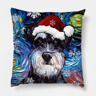 Miniature Schnauzer Santa Pillow