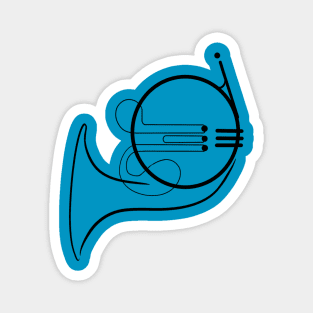 French Horn Pocket Sized Magnet