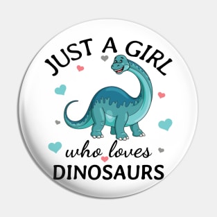 Just a Girl Who Loves dinosaurs Gift Pin