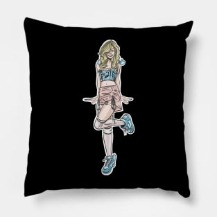 Pink Blue Hannah sticker Pillow