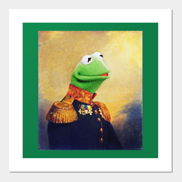 Kermit The Frog Retro Military Portrait Kermit The Frog