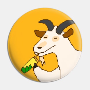 Happy goat drinking box drink Pin