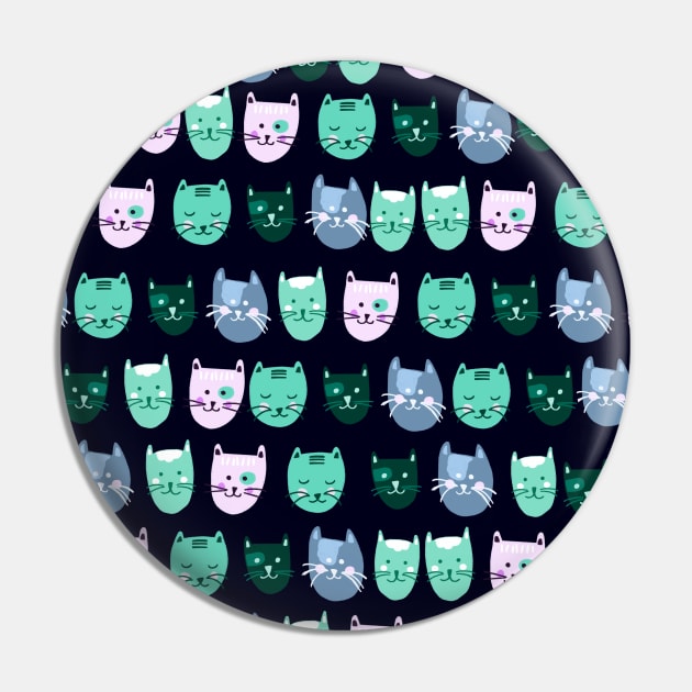 Green cats in a row pattern Pin by Valeria Frustaci 