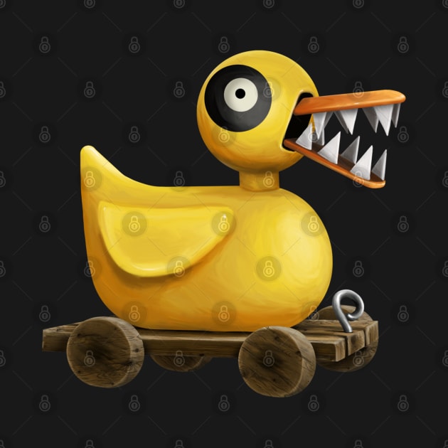 Evil Wooden Duck Toy by Kylie Paul