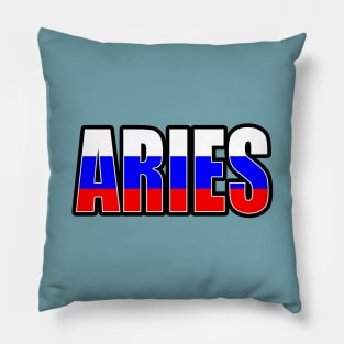 Aries Russian Horoscope Heritage DNA Flag Pillow