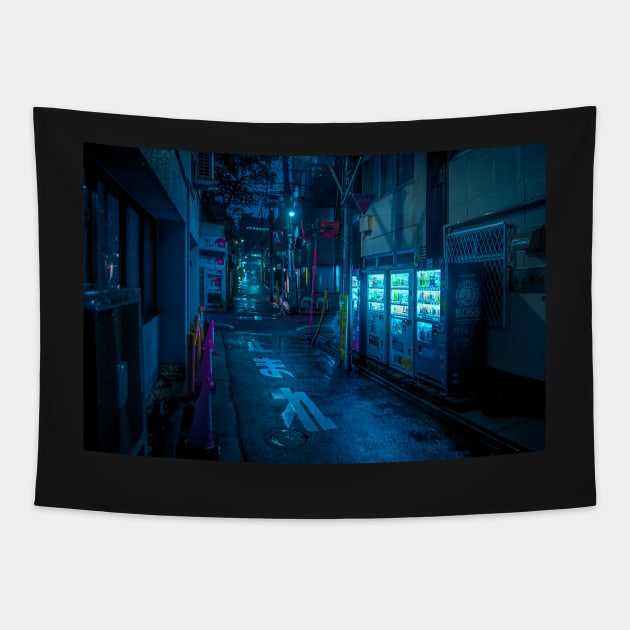 Midnight in Tokyo Light up by Vending Machine Tapestry by TokyoLuv