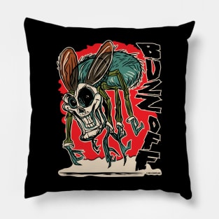 Buzz Off Nasty Skull Faced Fly Pillow