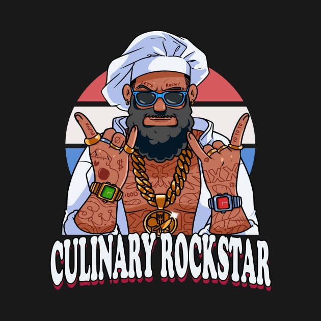 Funny Culinary Rockstar Cook Chef Cooking Lovers by Noseking