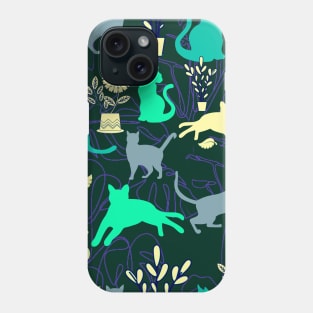 Cats and Houseplants peacock Phone Case