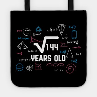 Square Root Of 144: 12th Birthday 12 Years Old T-Shirt Tote