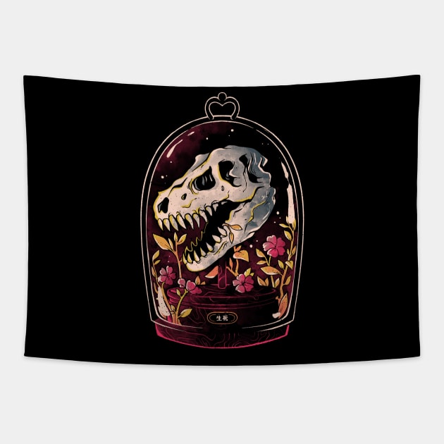 Dino Relic - Cute Flowers Skull Gift Tapestry by eduely