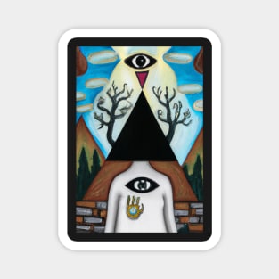 Surrealist painting like digital art of As Above so Below with occult symbolism and All Seeing Eye Magnet