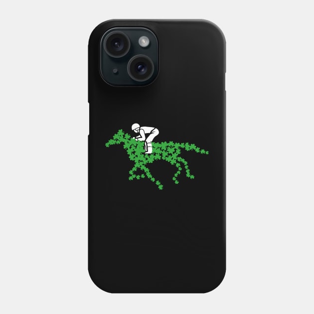 Race Horse Shamrock with Jockey Horse Funny lucky racing lover Phone Case by Artstastic