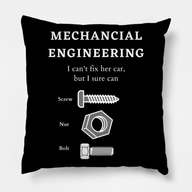 Mechanical Engineering Pillow by Humor me Engineering and Math