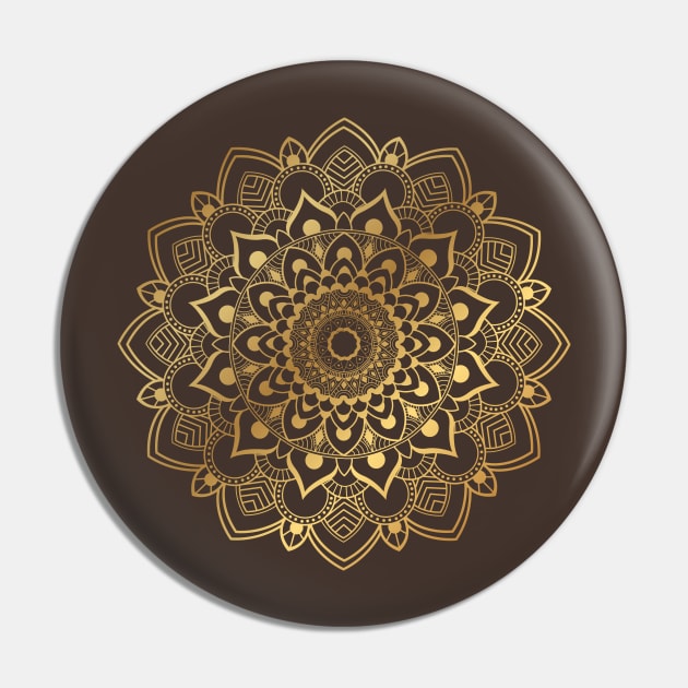 Mandala Gold Pin by Mako Design 