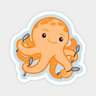 Spoonie Octopus (Orange) Magnet