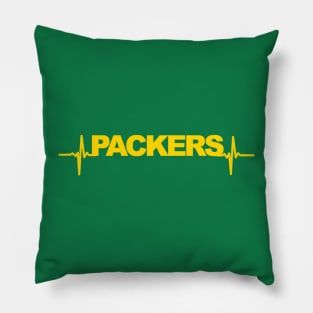 packers heartbeat yellow T-shirt Pillow