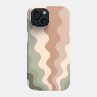 70s Retro Groovy Lines Seamless Pattern Peach and Green Phone Case